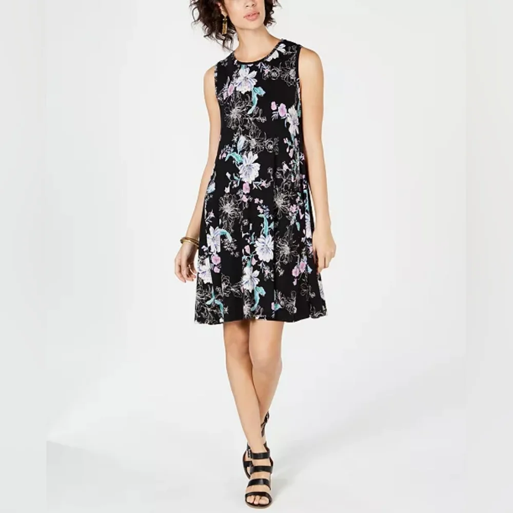 Floral Dress Sleeveless Dress Spring Dress Swing Dress Flowers Painters Palett - Picture 3 of 13